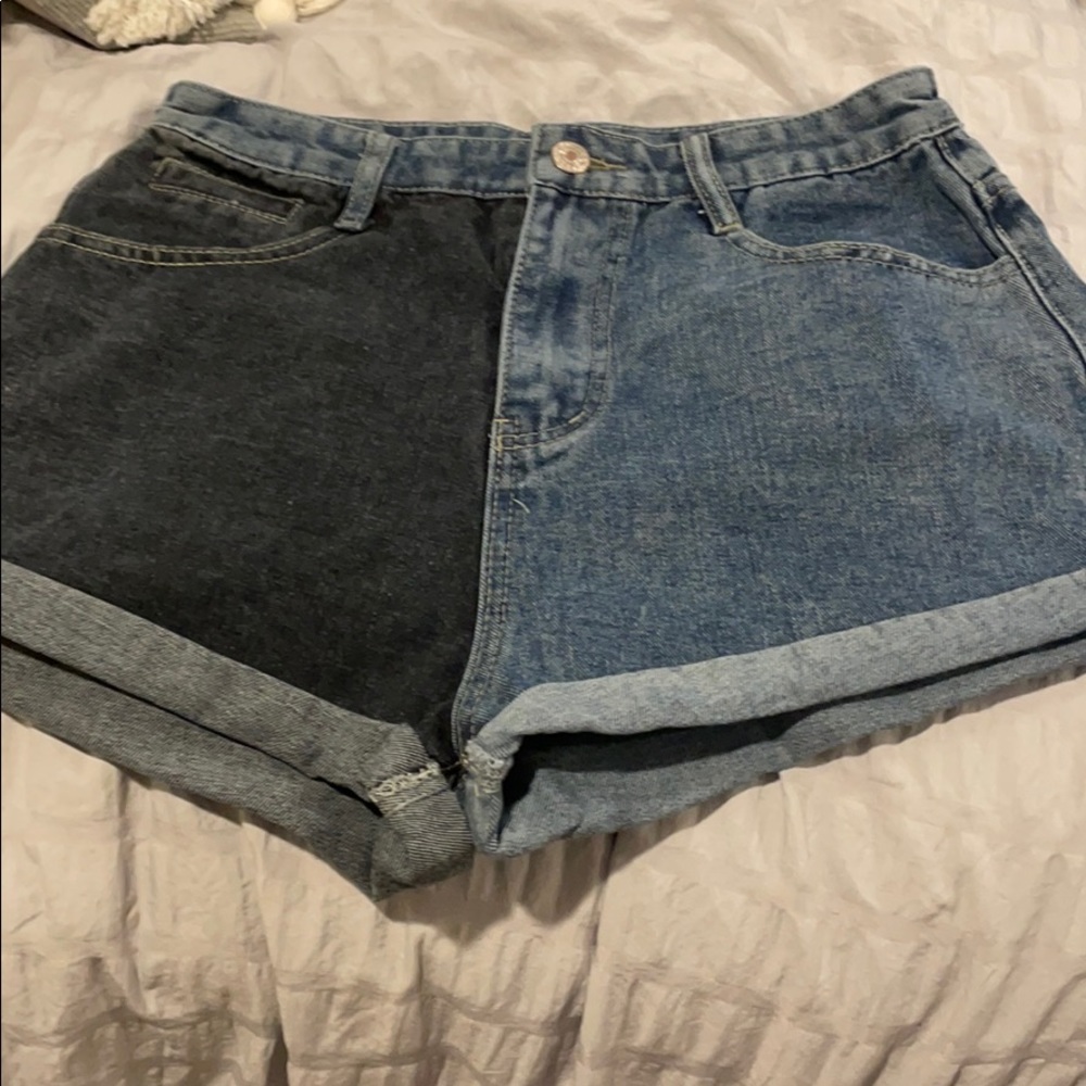 black and blue jeans